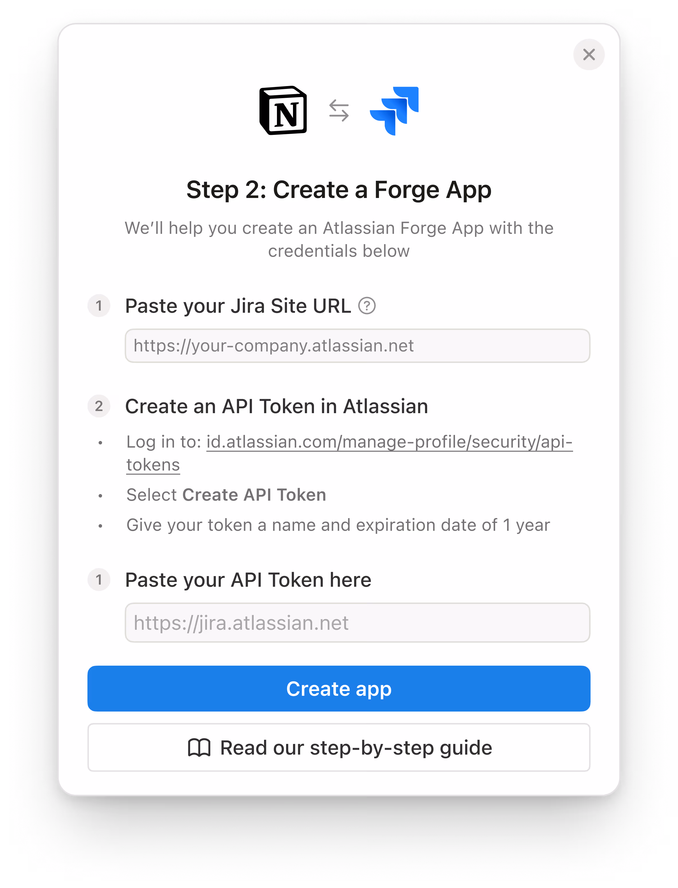hc: paste jira site url