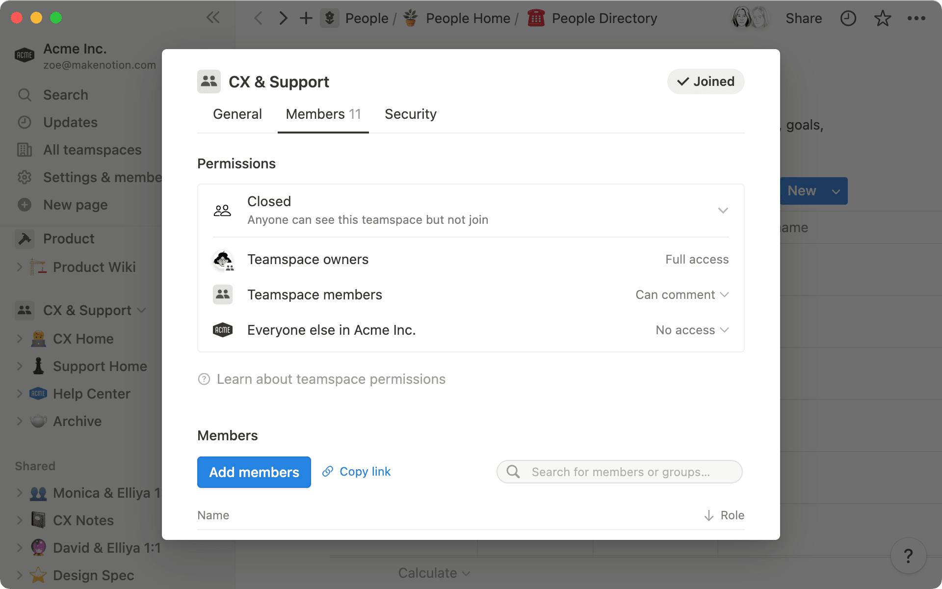 チームスペースの権限管理とグループのヒーロー画像