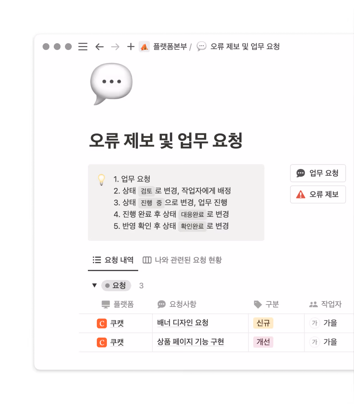 쿠캣은 협업 플랫폼으로 고객경험을 우수하게 유지합니다.