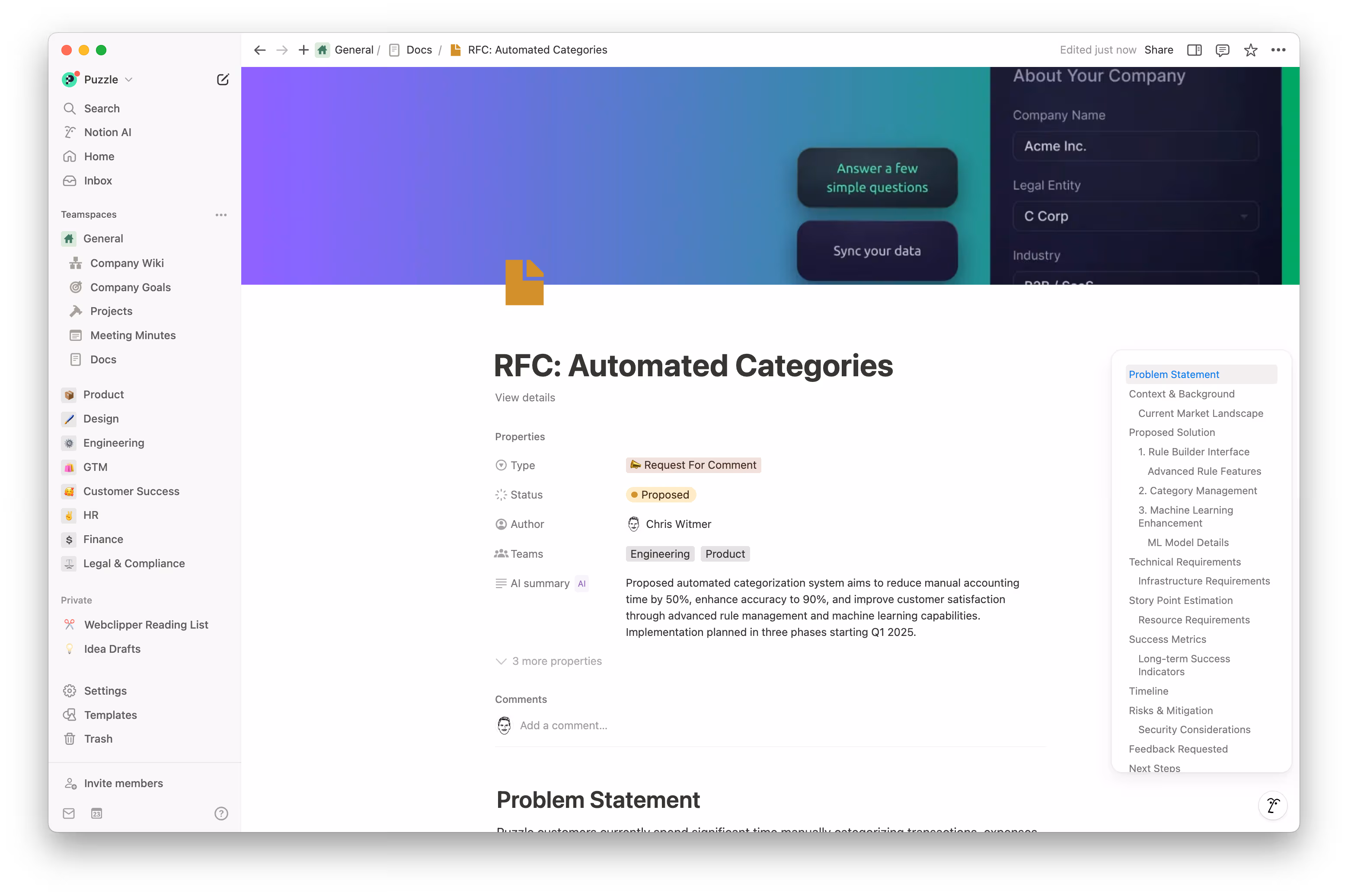 Request for Comment (RFC) docs in Notion provide clear structure, real-time collaboration, and seamless linking to docs and decisions to keep feedback organized and speed up execution.